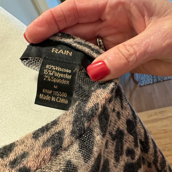 Rain Leopard Sweater Poncho - Picture 5 of 8